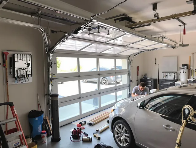 Garage door noise reduction service by Weston Garage Door Repair in Weston